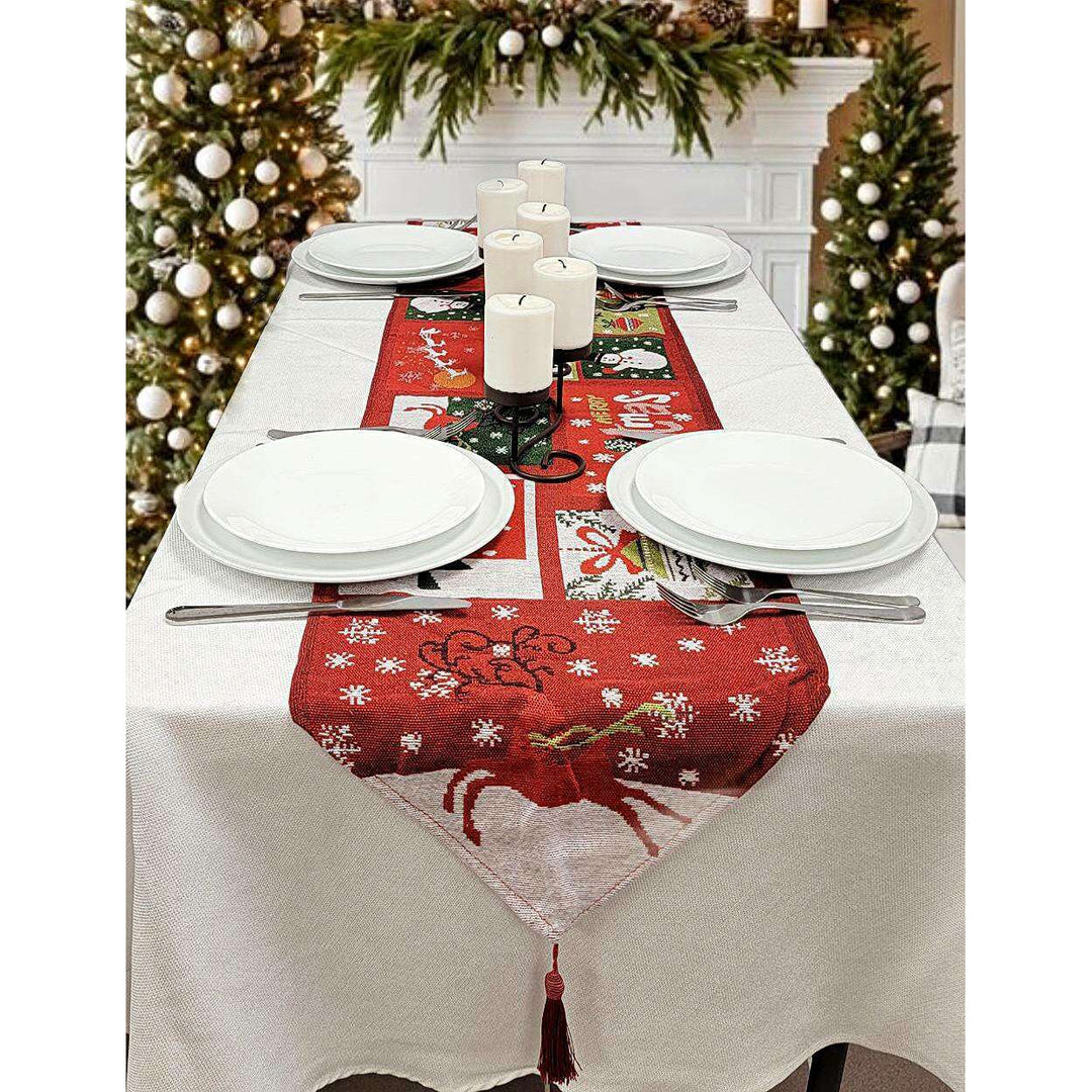 Holiday Patchwork Christmas Table Runner F07M5-8D