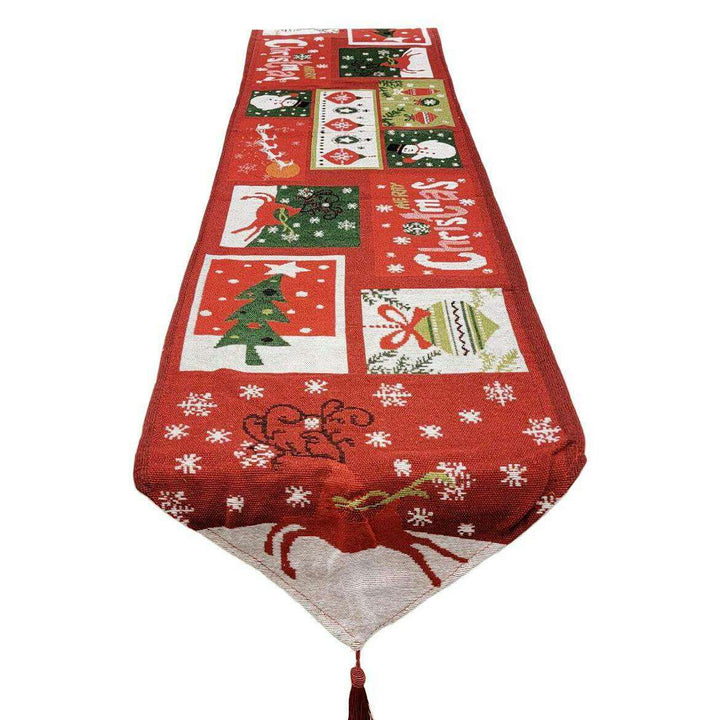 Holiday Patchwork Christmas Table Runner F07M5-8D