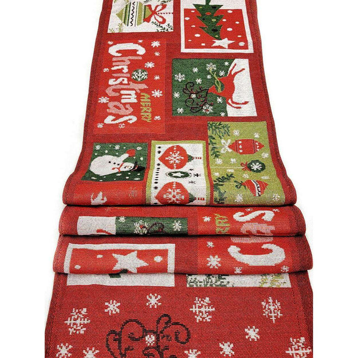 Holiday Patchwork Christmas Table Runner F07M5-8D