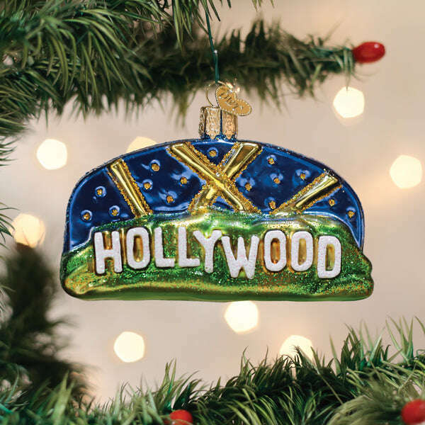 Old World Christmas Hollywood Sign Blown Glass Ornament