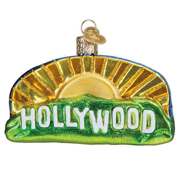Old World Christmas Hollywood Sign Blown Glass Ornament