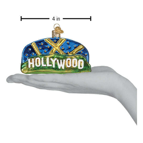 Old World Christmas Hollywood Sign Blown Glass Ornament