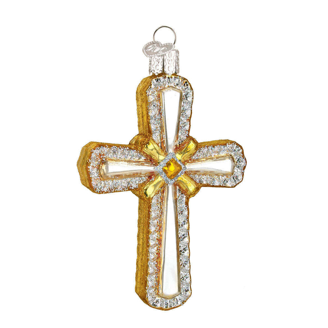 Old World Christmas Holy Cross Blown Glass Ornament