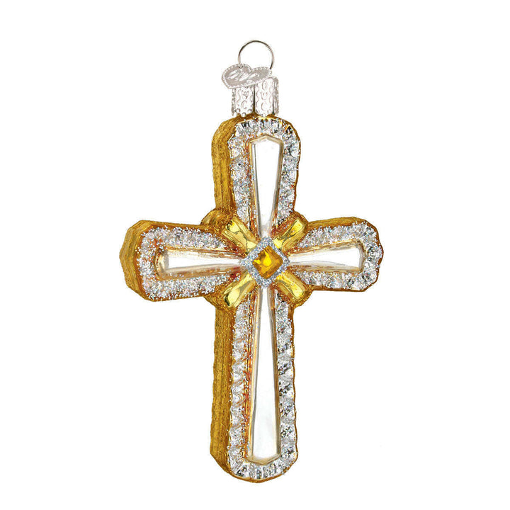 Old World Christmas Holy Cross Blown Glass Ornament