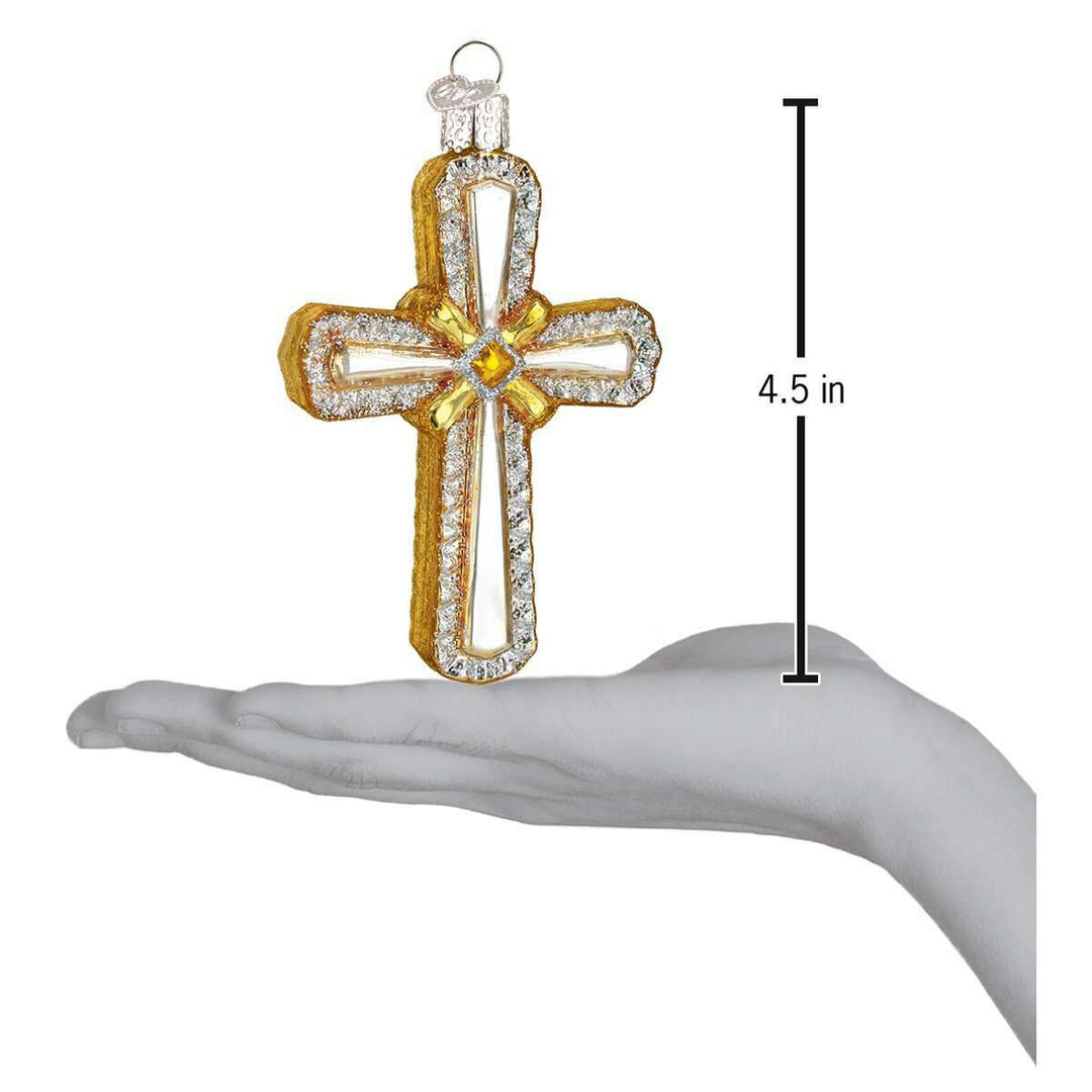 Old World Christmas Holy Cross Blown Glass Ornament