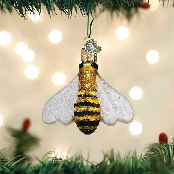 Old World Christmas Honey Bee Blown Glass Ornament