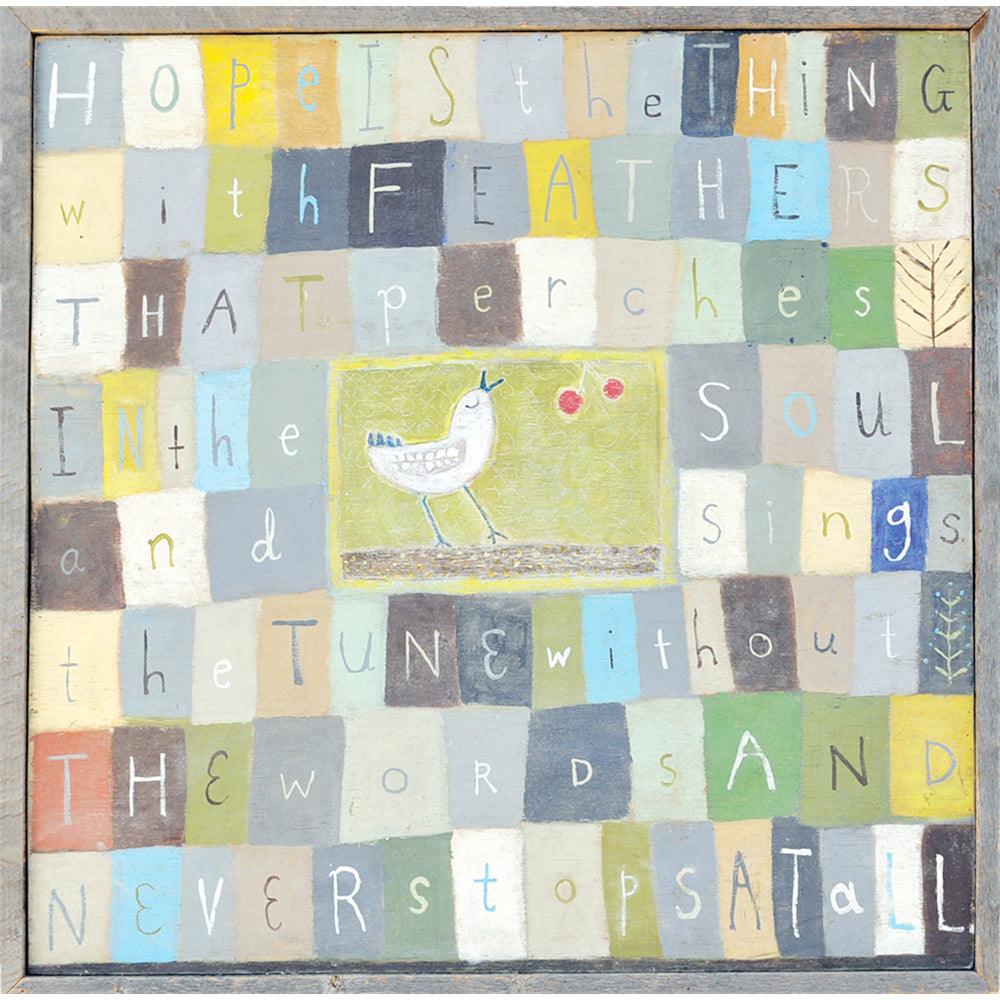 "Hope Is The Thing" Grey Wood Art Print - Quirks!