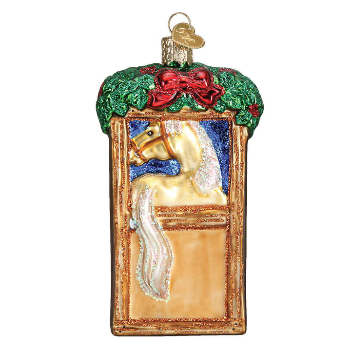 Old World Christmas Horse In Stall Blown Glass Ornament