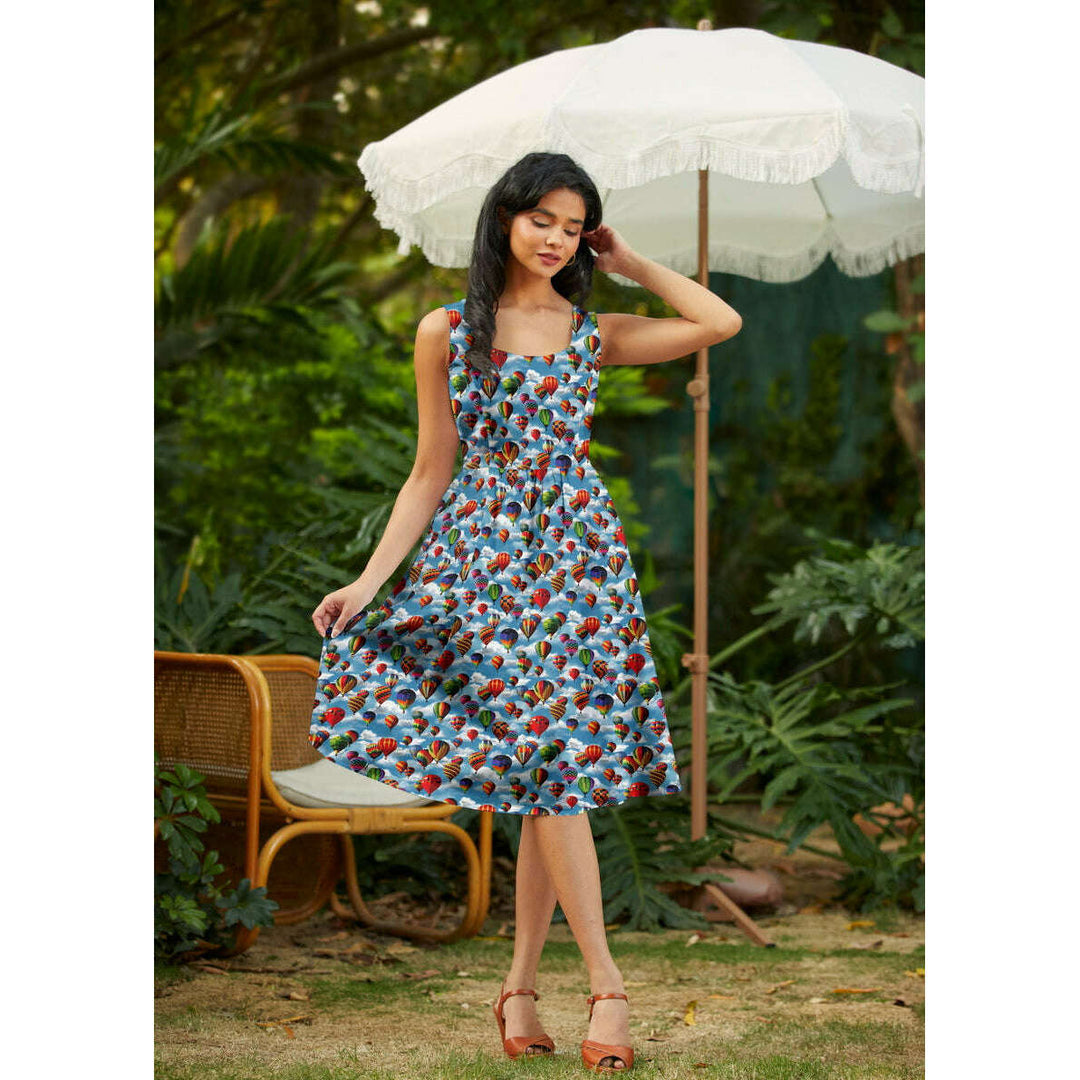 Hot Air Balloons Fit & Flare Dress