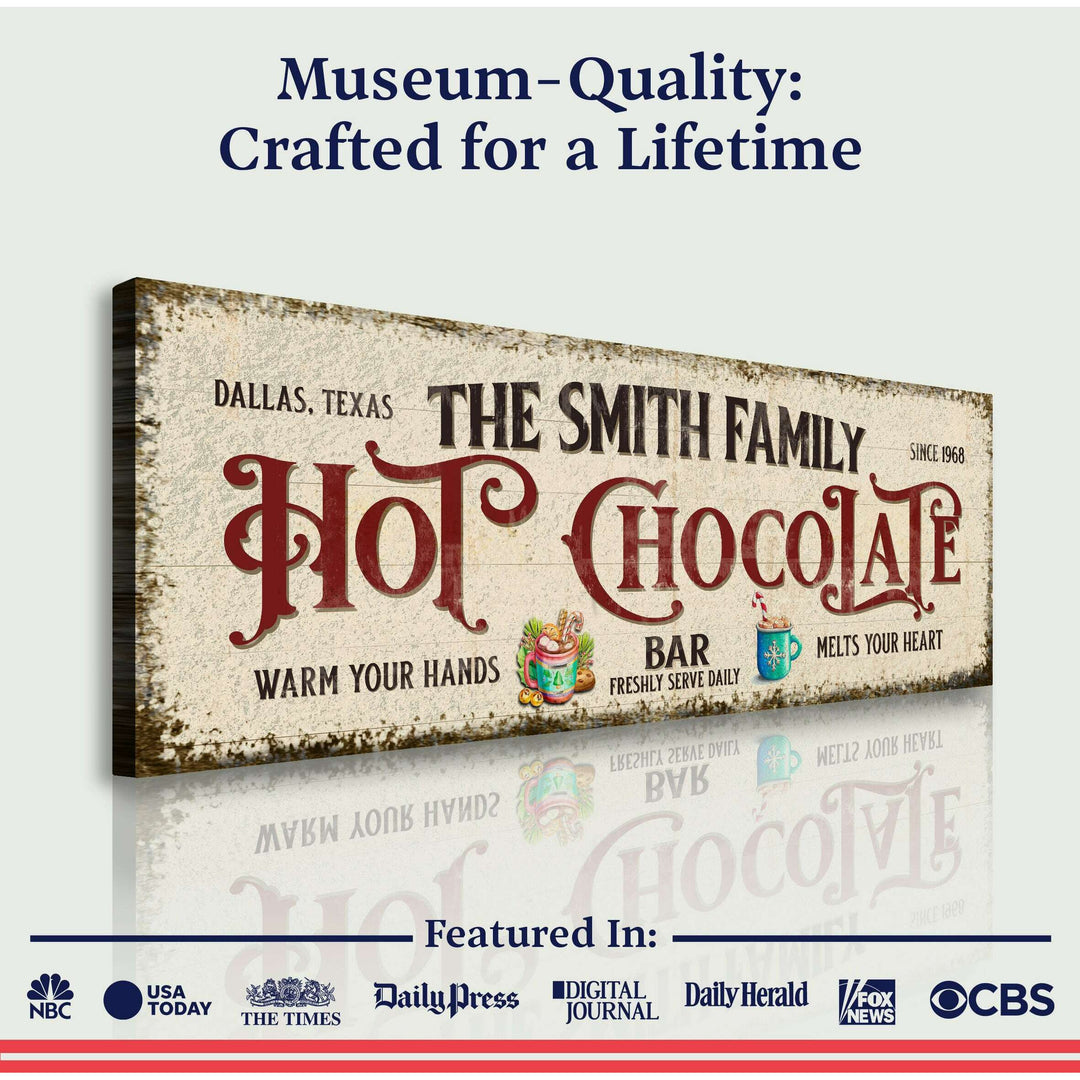 Hot Chocolate Christmas Bar Sign