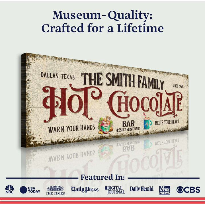 Hot Chocolate Christmas Bar Sign