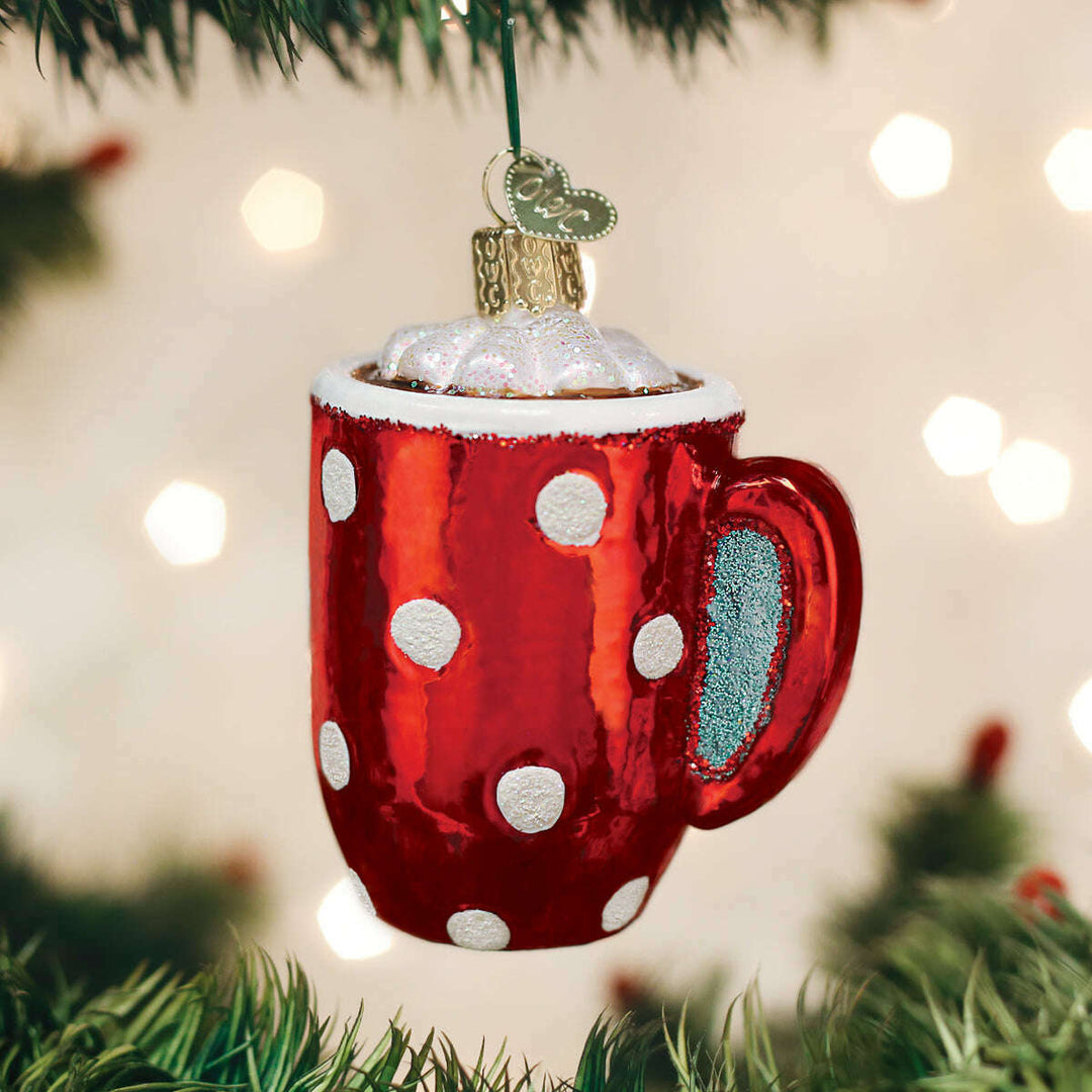 Old World Christmas Hot Cocoa Blown Glass Ornament