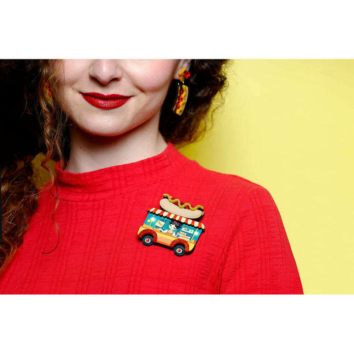 Hot Dog Truck Brooch by Laliblue 3