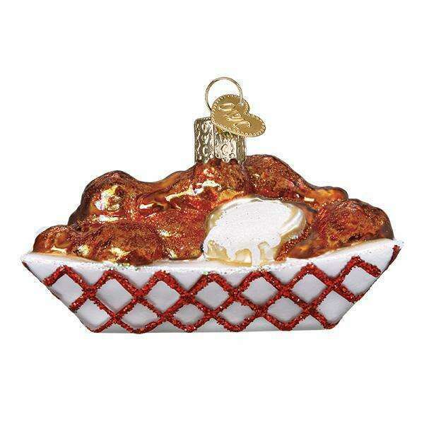 Old World Christmas Hot Wings With Dip Blown Glass Ornament
