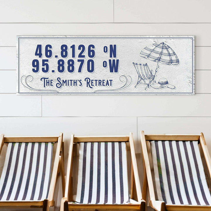 House Retreat Coordinates Sign