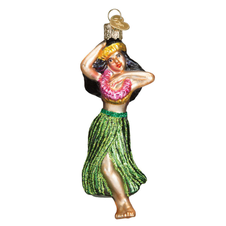 Old World Christmas Hula Dancer Blown Glass Ornament