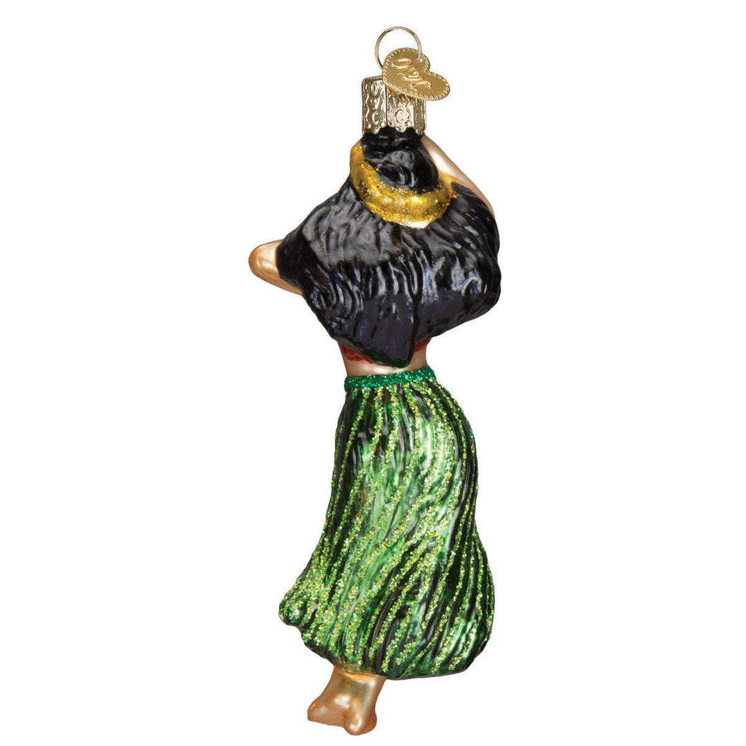 Old World Christmas Hula Dancer Blown Glass Ornament