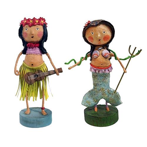 Hula Lula & Marina Mermaid Lori Mitchell Summer Figurine Set of 2 - Quirks!