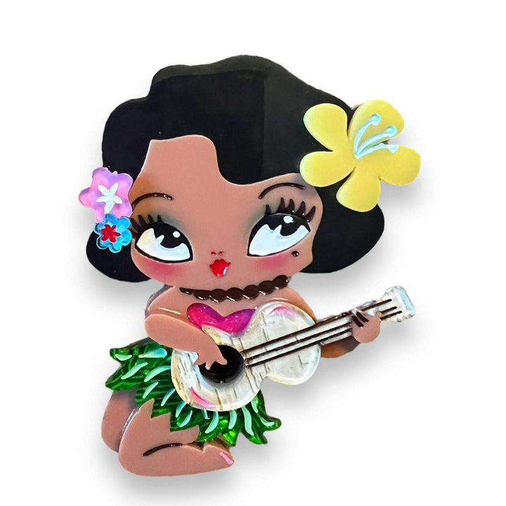 Hula Lula Tiki Girl Brooch by Miss Fluff x Lipstick & Chrome – view 4