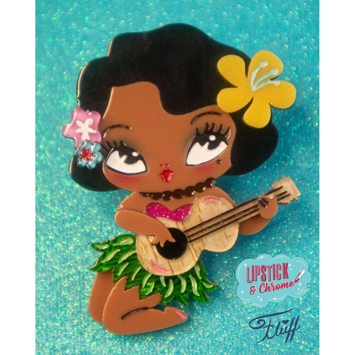 Miss Fluff Tiki Bundle — 3 Tropical Brooches | Lipstick & Chrome – view 7