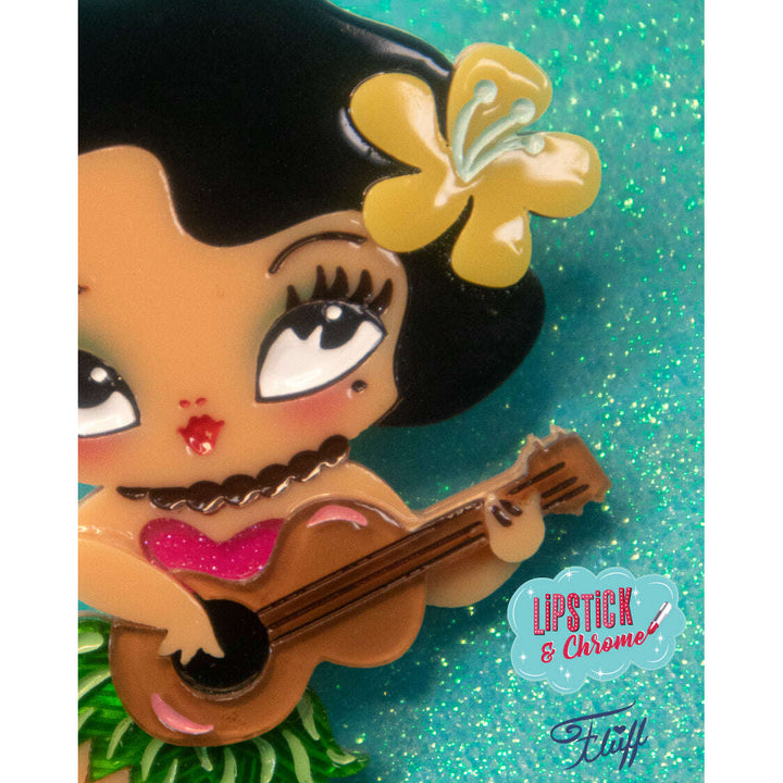 Hula Lula Tiki Girl Brooch by Miss Fluff x Lipstick & Chrome – view 8