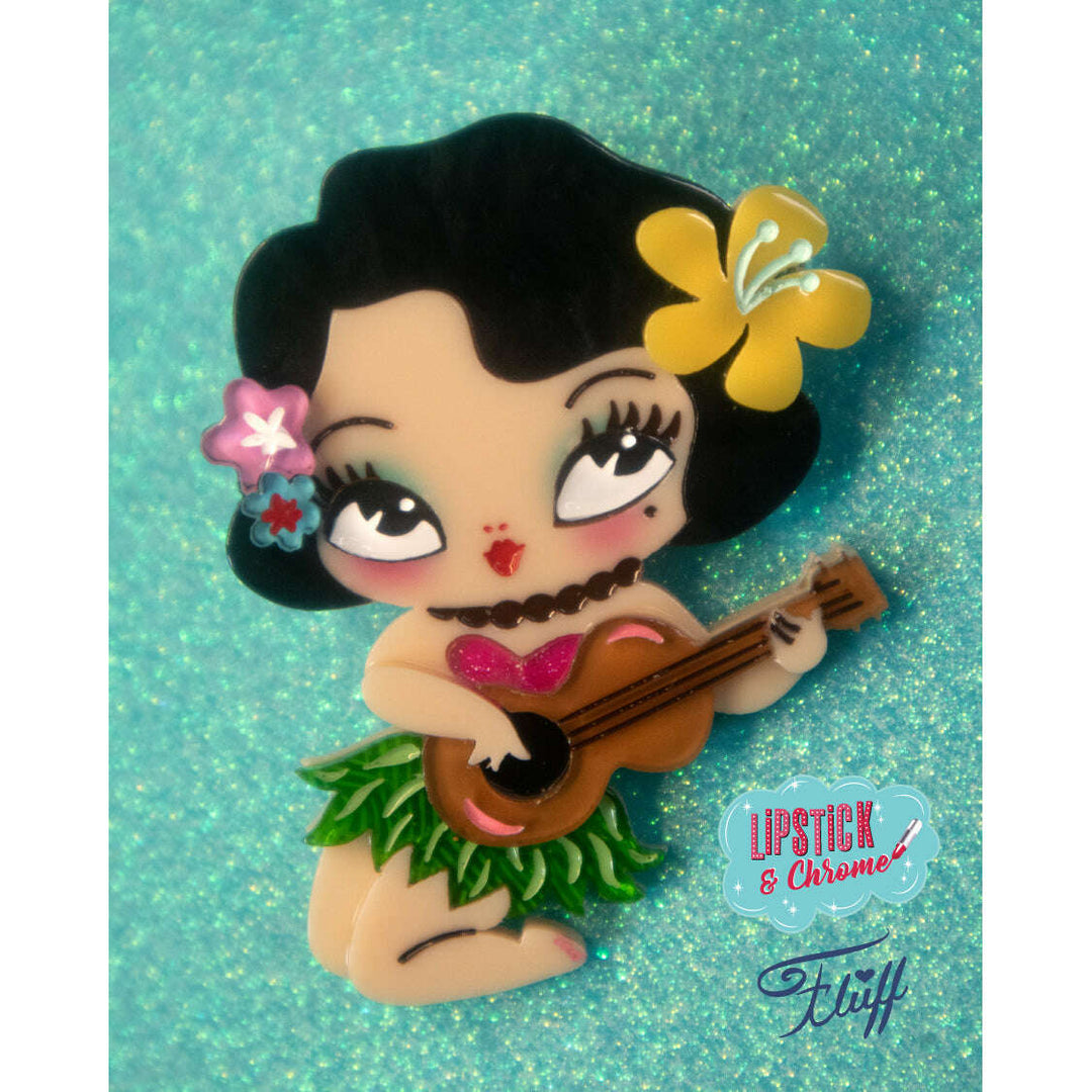 Miss Fluff Tiki Bundle — 3 Tropical Brooches | Lipstick & Chrome – view 5