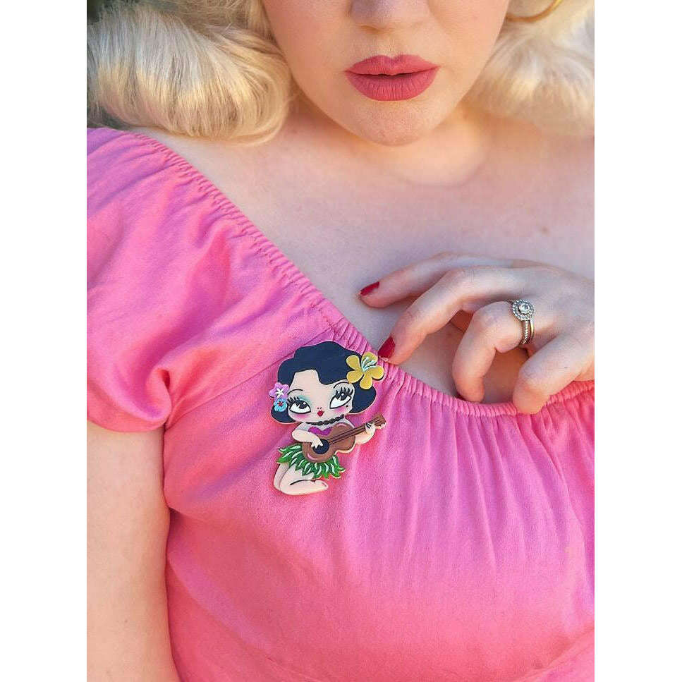 Hula Lula Tiki Girl Brooch by Miss Fluff x Lipstick & Chrome – view 11