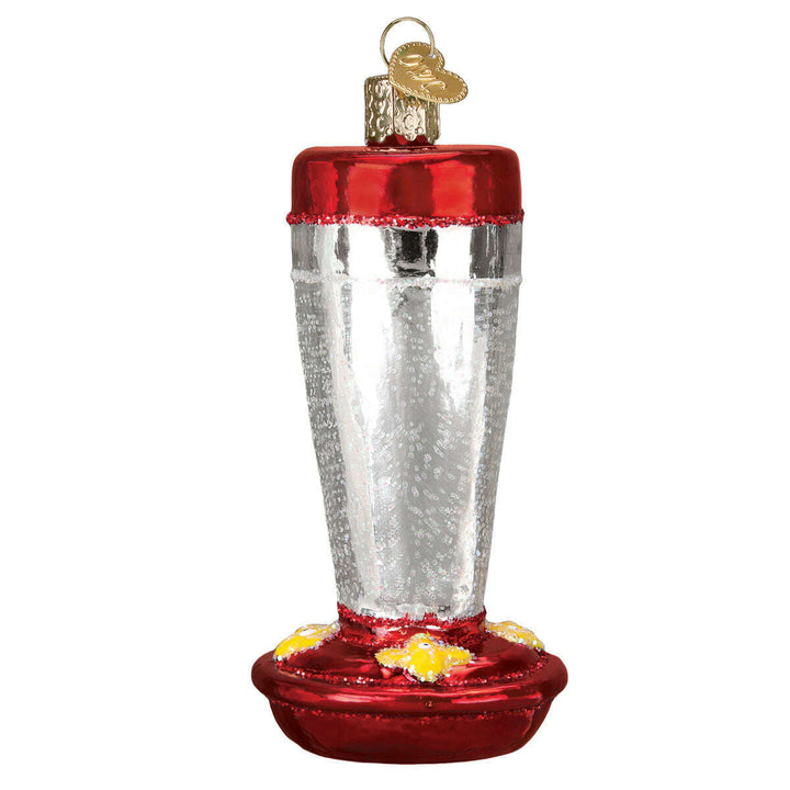 Old World Christmas Hummingbird Feeder Blown Glass Ornament