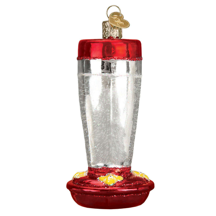 Old World Christmas Hummingbird Feeder Blown Glass Ornament