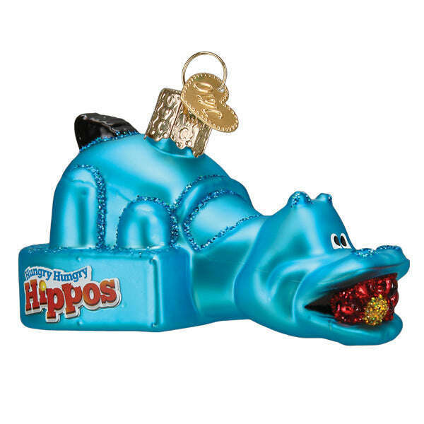 Old World Christmas Hungry Hungry Hippos Blown Glass Ornament