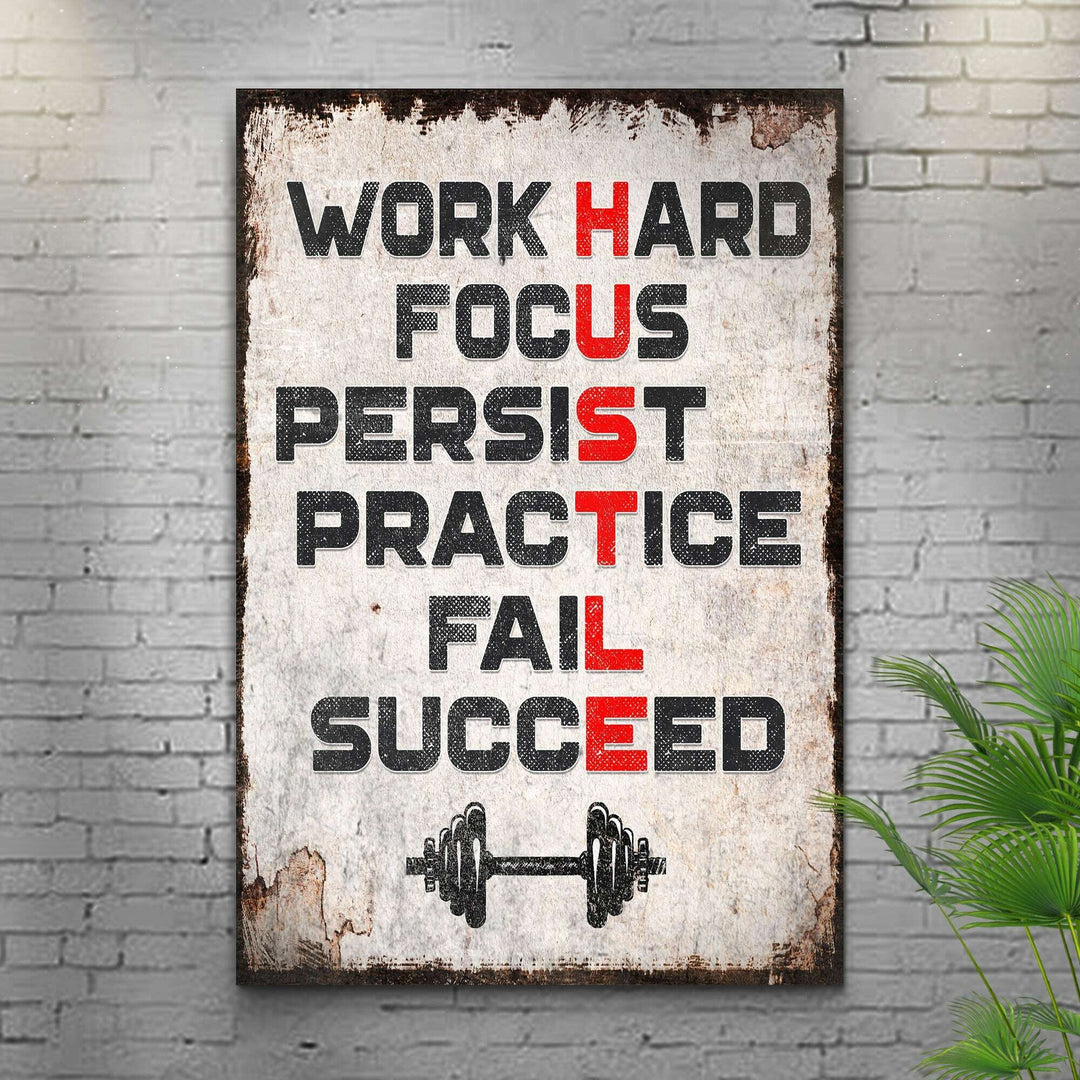 HUSTLE Motivational Portrait Sign II