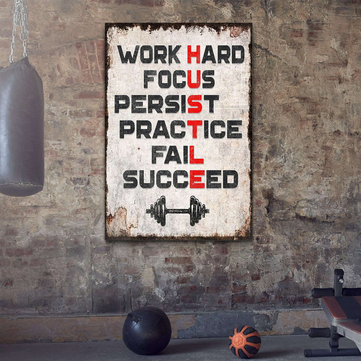 HUSTLE Motivational Portrait Sign II