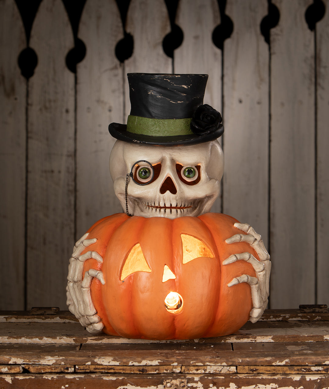 Mr. Skully with Pumpkin by Bethany Lowe Designs, image 3