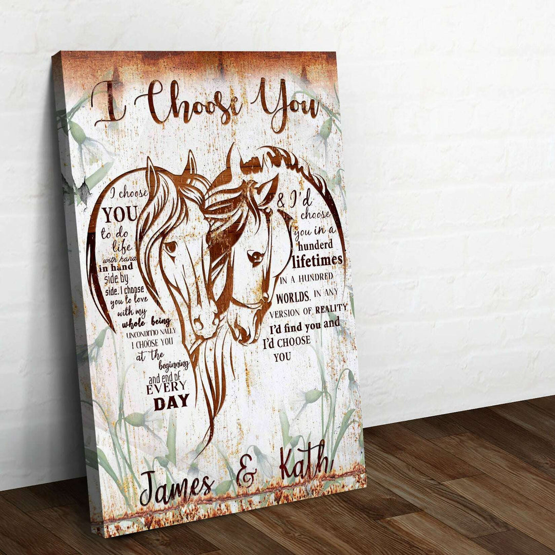 I Choose You Couple Horse Sign