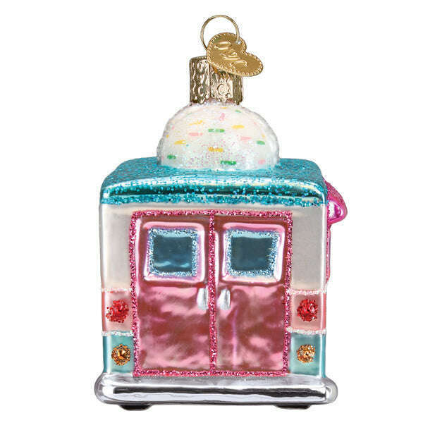 Old World Christmas Ice Cream Truck Blown Glass Ornament