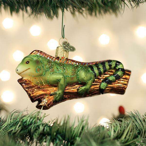 Old World Christmas Iguana Blown Glass Ornament