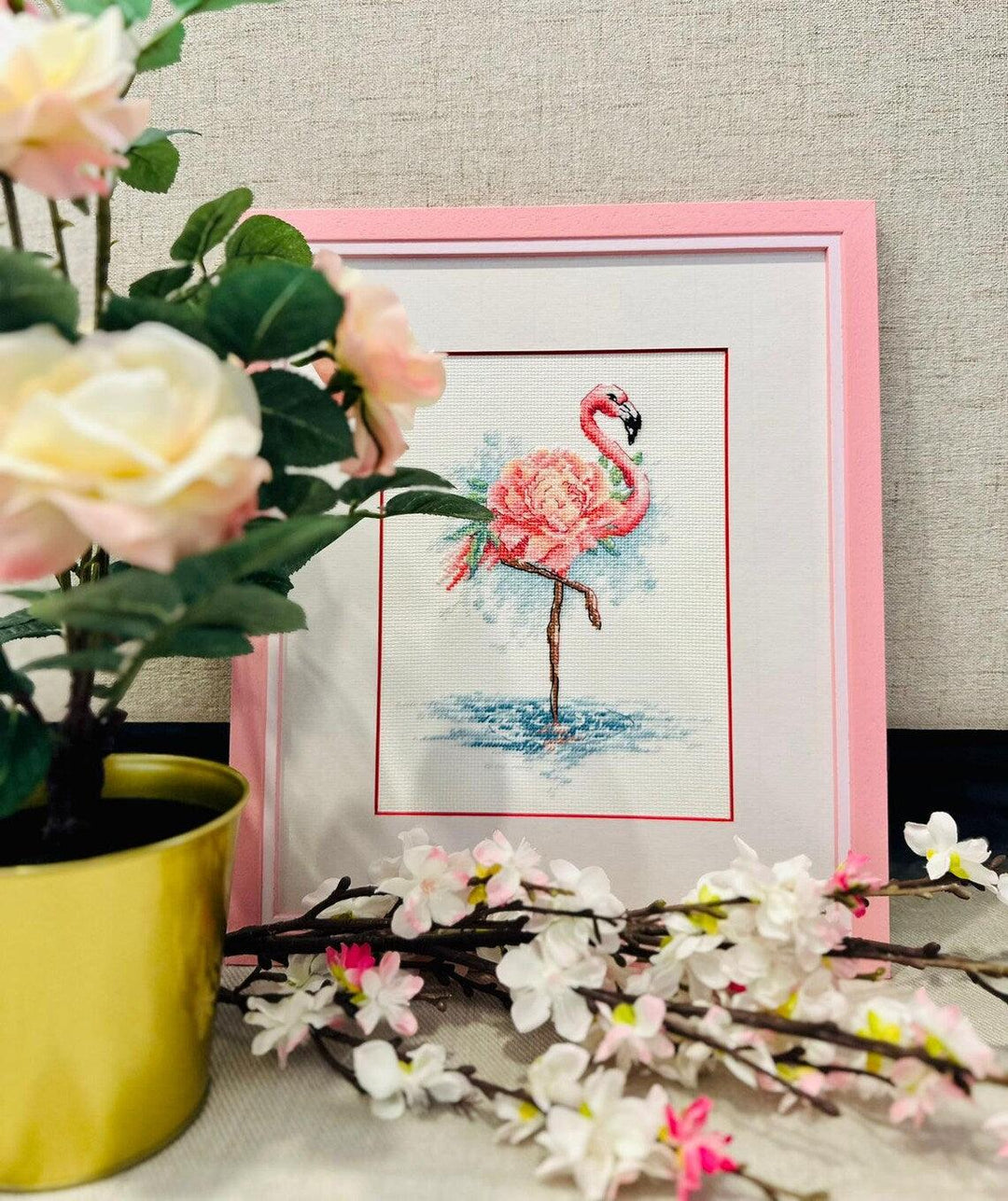 Blooming Flamingo R2117 Counted Cross Stitch Kit