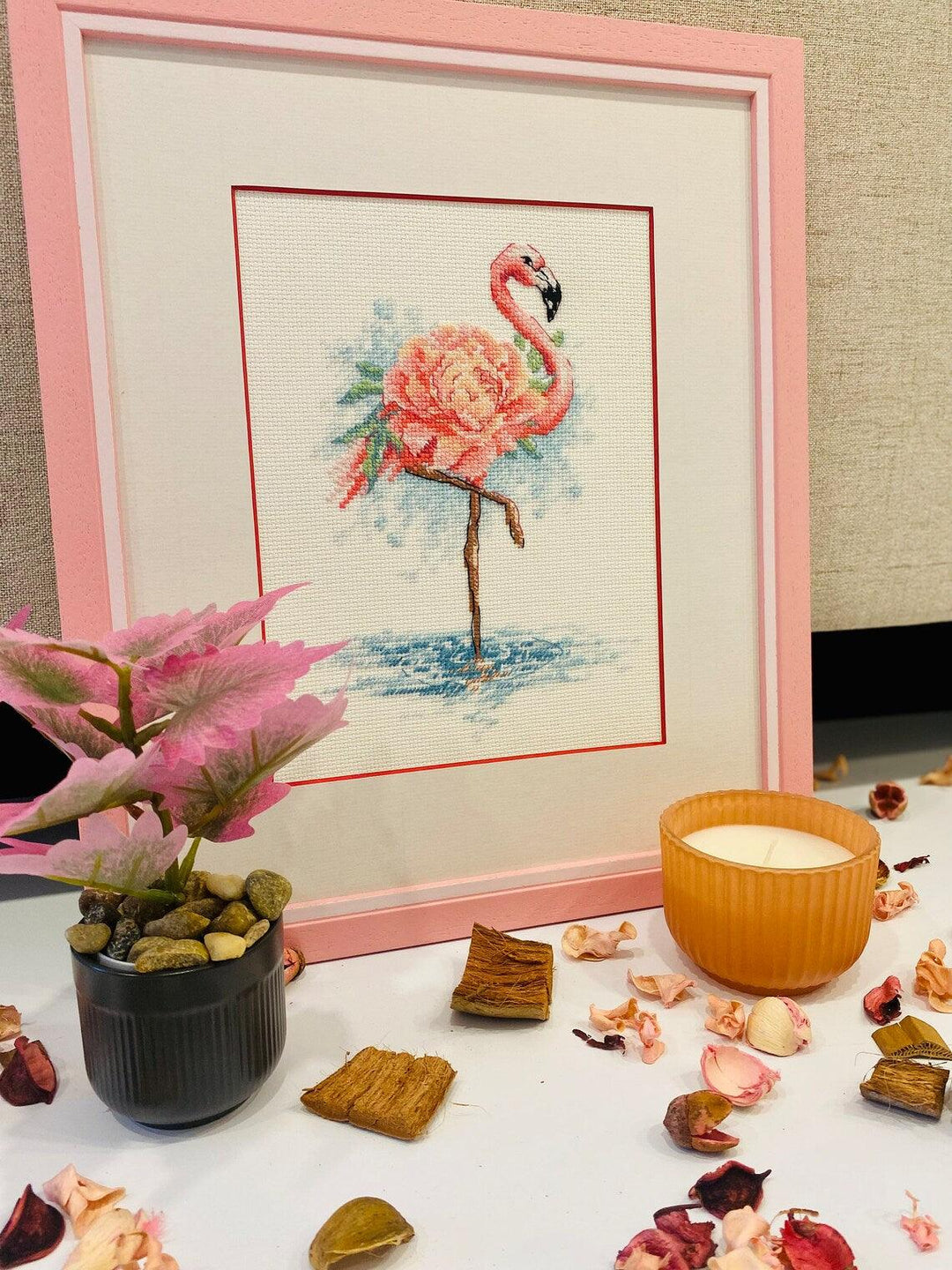 Blooming Flamingo R2117 Counted Cross Stitch Kit