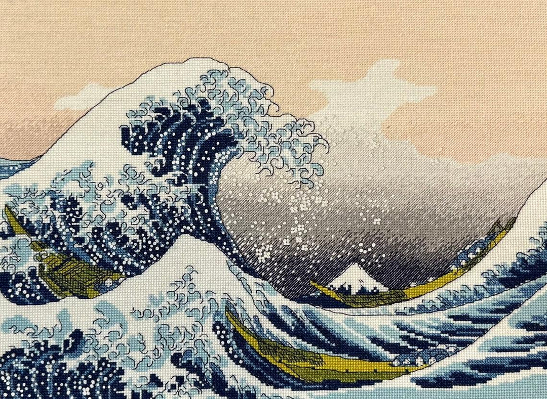 The Great Wave off Kanagawa after K. Hokusai Artwork R2186 Counted Cross Stitch Kit