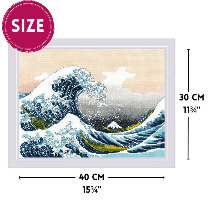 The Great Wave off Kanagawa after K. Hokusai Artwork R2186 Counted Cross Stitch Kit