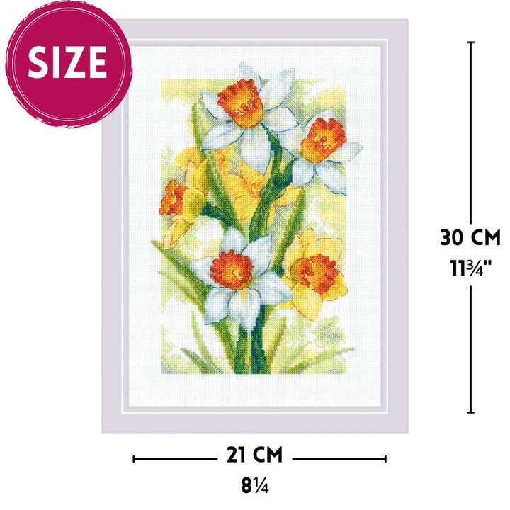Spring Glow. Daffodils R2189 Counted Cross Stitch Kit