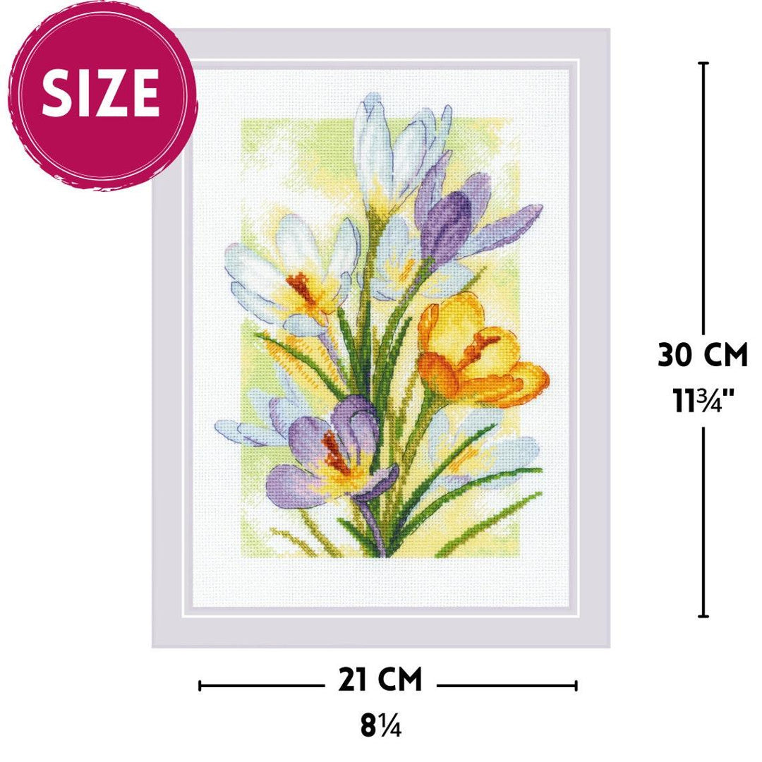 Spring Glow. Crocuses R2190 Counted Cross Stitch Kit