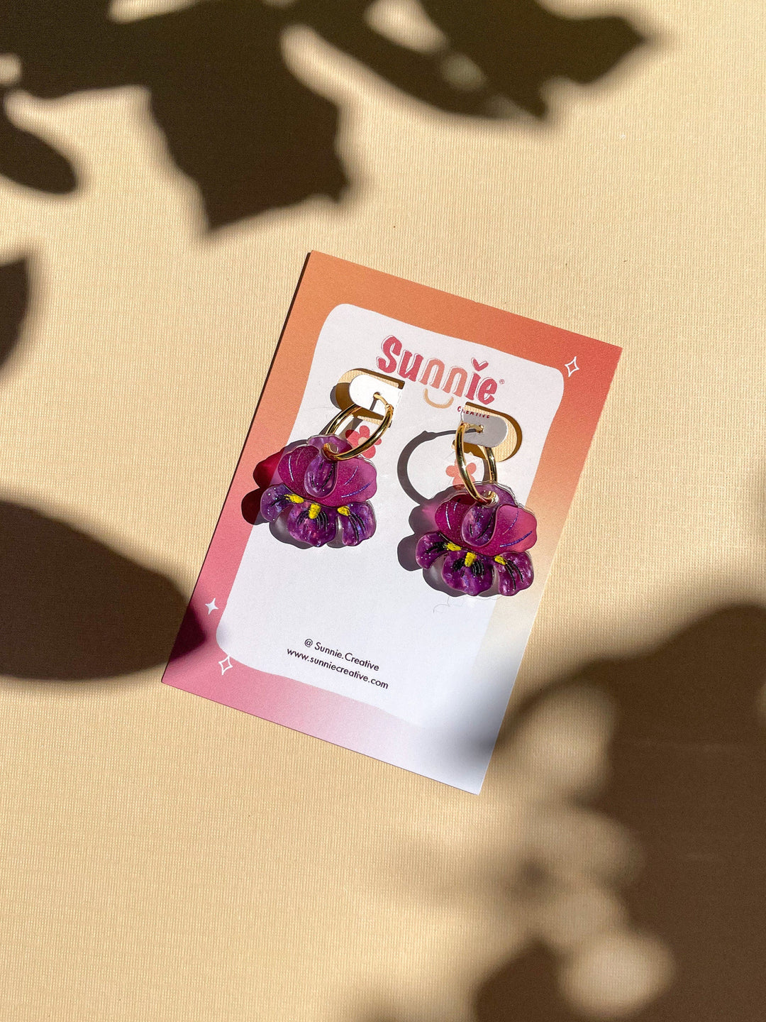 Mini Dark Purple Iris Dangle