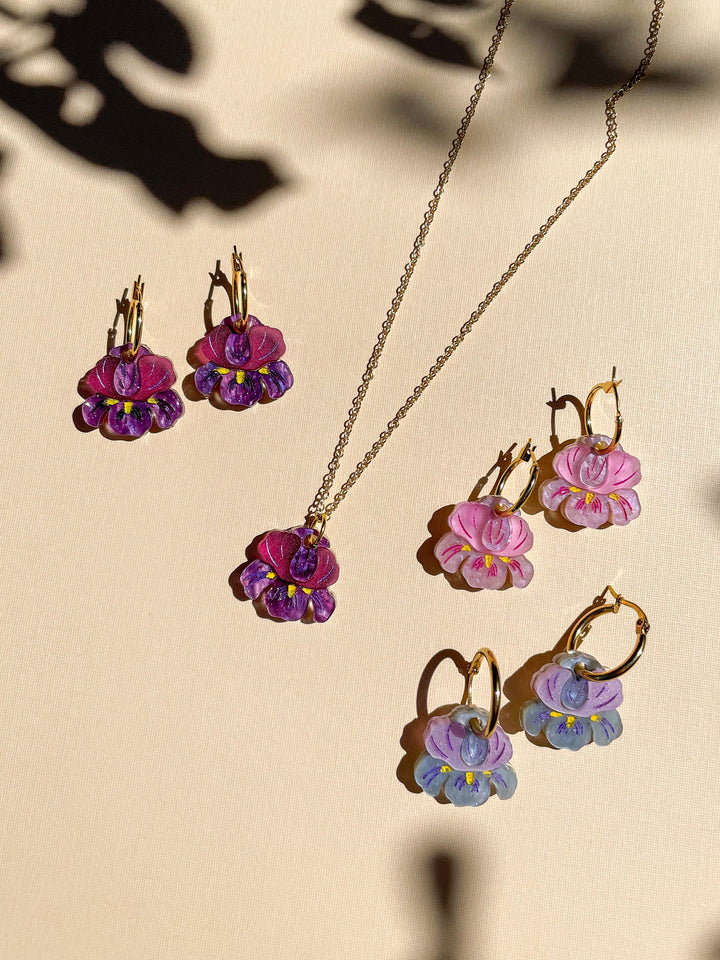 Mini Blue Iris Dangle