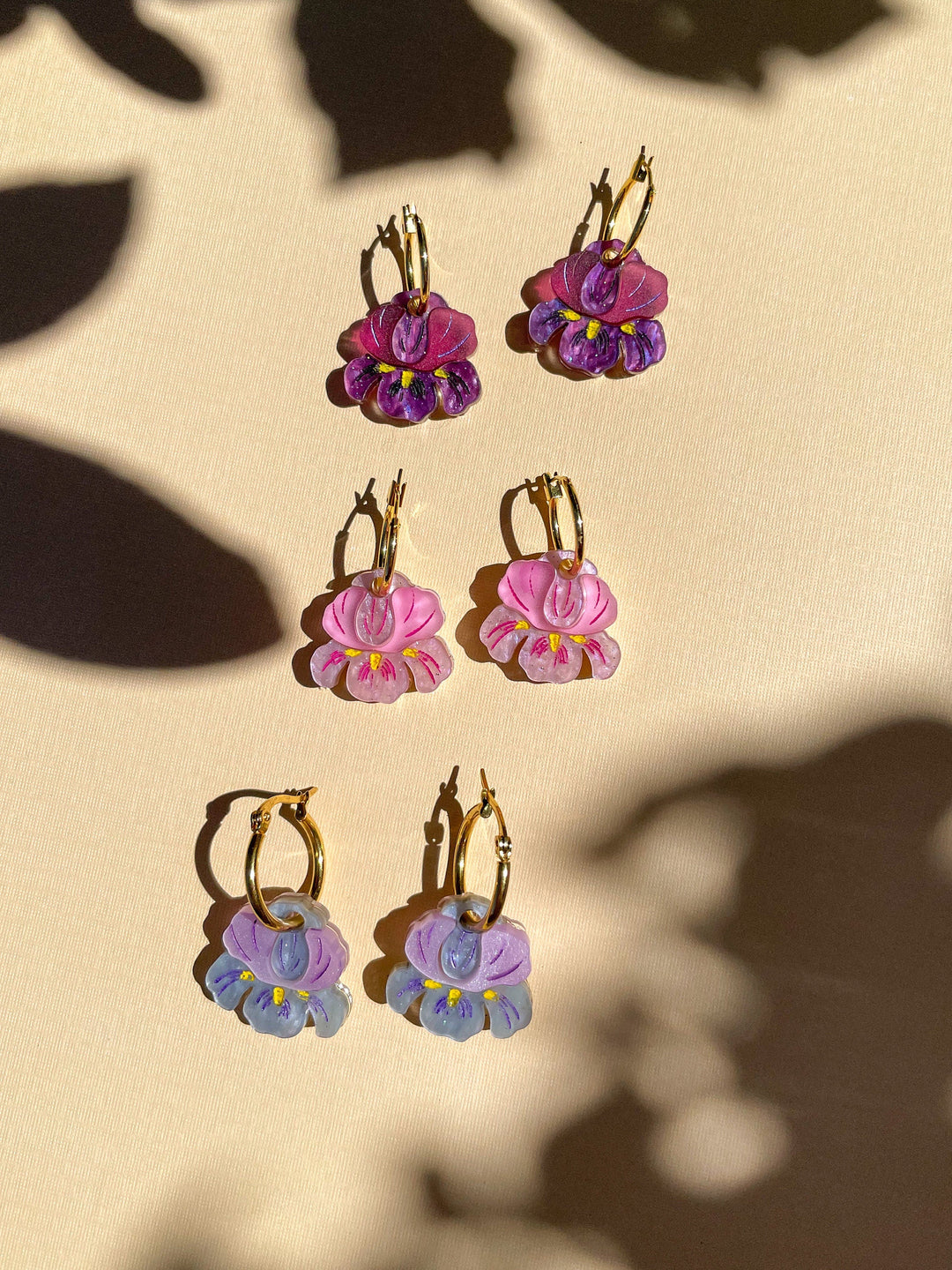 Mini Pink Iris Dangle