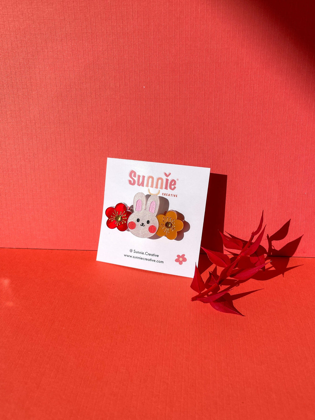 Flower Bunny Hair Clip