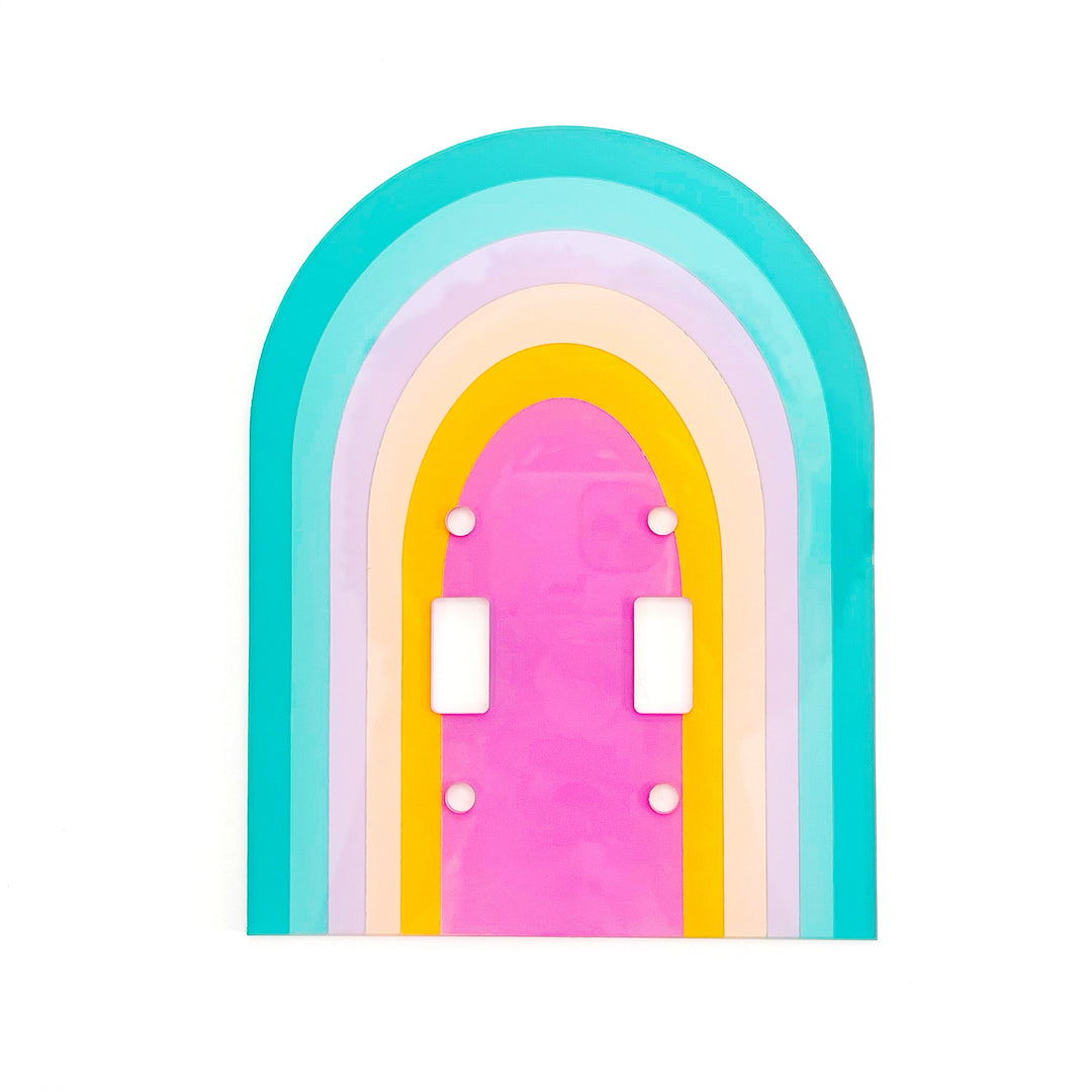 Rainbow double switch plate