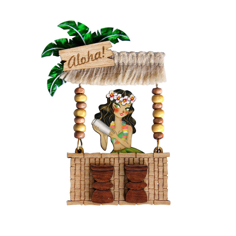 Tiki Waitress Brooch