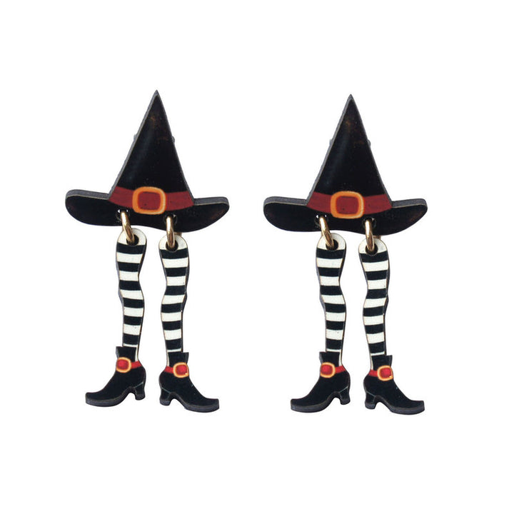 Hidden Witch Halloween Earrings by Laliblue