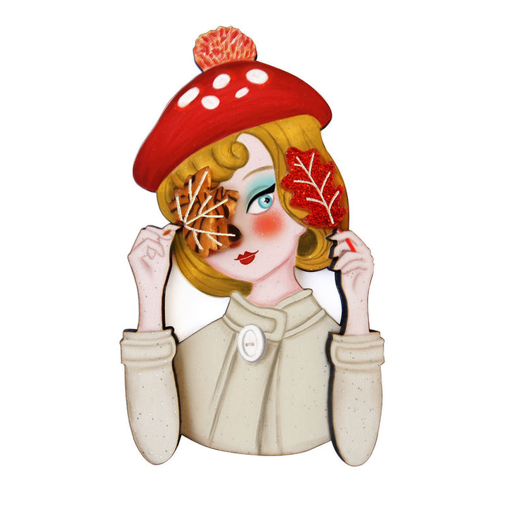 Autumn girl brooch by Laliblue